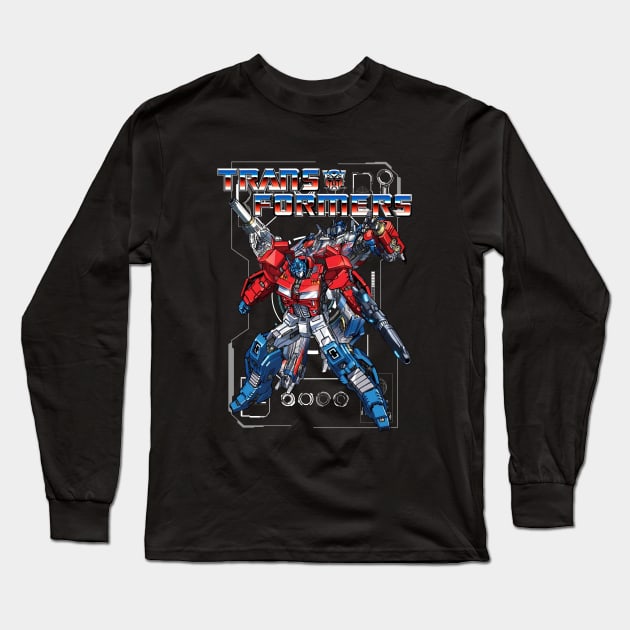 Neon Transformers Optimus Prime Long Sleeve T-Shirt by Polos